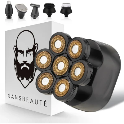 Afbeelding van 6 in 1 Scheerapparaat Mannen Trimmer Sansbeauté® SkullSharp Classic Electric Face &amp; Head Shaver Hoofd Kaal Scheren Elektrisch Nat Droog