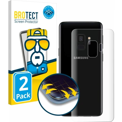 Afbeelding van BROTECT Screenprotector voor Samsung Galaxy S9 (Achterkant) Folie Beschermfolie transparant volledig dekking (2 Stuks)