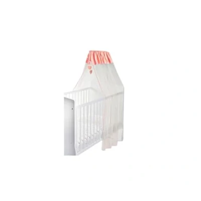 Image de DOMIVA Ciel de lit Lapinou Mousseline 100% Polyester Blanc/Rose 150 x 270 cm