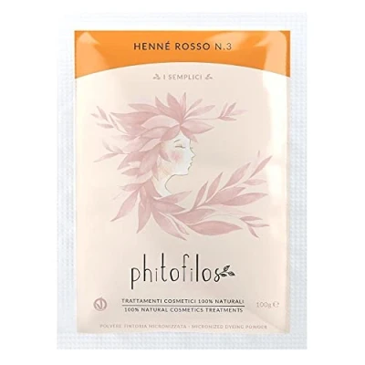 Afbeelding van Phitofilos gecertificeerde henna poeder verf ROOD n.3, 100gr
