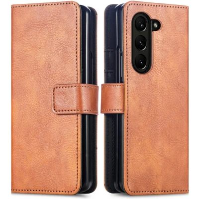 Afbeelding van iMoshion Hoesje Geschikt voor Samsung Galaxy Z Fold 6 Met Pasjeshouder Luxe Bookcase Bruin