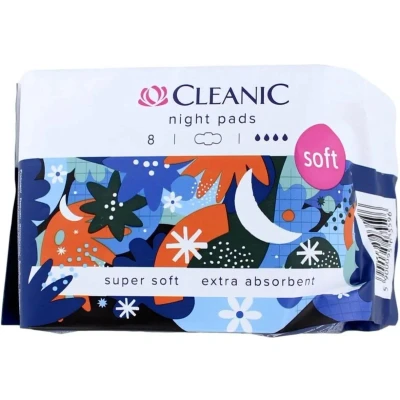 Afbeelding van Cleanic Maandverband Met Vleugels Night Pads 12 x 8 Stuks Voordeelverpakking