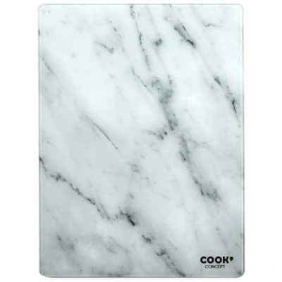 Afbeelding van Cook Concept KD3348 snijplank van gehard glas, marmer look, hoogte 0,4 x 30 40 cm, wit/grijs