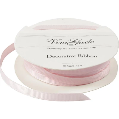 Afbeelding van Vivi Gade Decoratielint Grosgrain 5 Mm / 15 Meter Roze