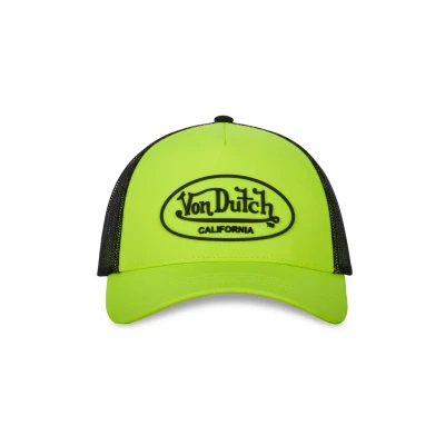 Afbeelding van Von Dutch Verstelbare pet voor dames en heren, neon truckerpet, Geel.