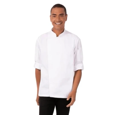Afbeelding van Chef Works Urban Hartford unisex koksbuis met rits lange mouw wit S, Borstomvang: 92 97cm