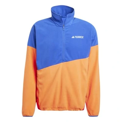 Afbeelding van adidas Sportswear Terrex Multi Climawarm Anorak Fleece trui semi lucid blue impact orange pure ruby, Heren, Maat: Small