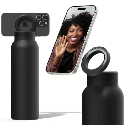 Afbeelding van Ringo drinkfles met MagSafe ring als telefoonhouder 700 ml zwart B1BK24LSC1