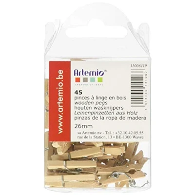 Afbeelding van Artemio Mini houten wasknijpers Object Hout