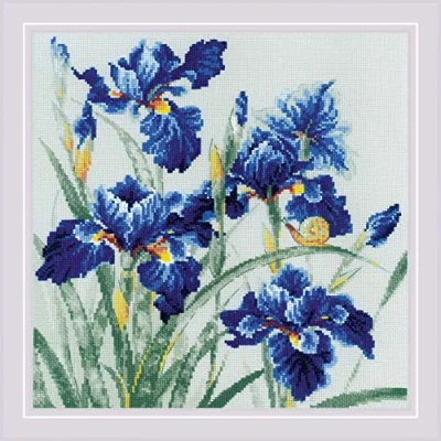 Afbeelding van RIOLIS Blue Irises borduren (pakket) 2102