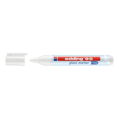 Image de Edding 95 marqueur pour tableaux en verre (1,5 3 mm ogive) blanc