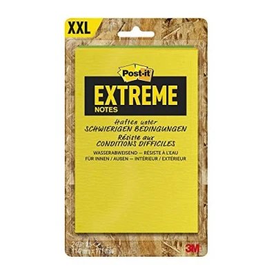 Afbeelding van Post it Extreme Notes, ft 114 x 171 mm, 2 blokken van 25 blaadjes, geassorteerde kleuren memoblok