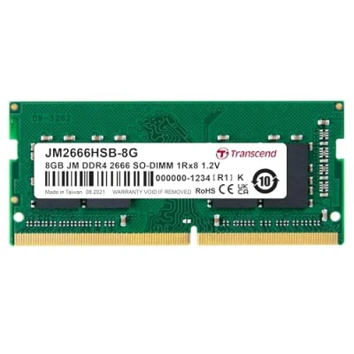 Afbeelding van Transcend JetRAM DDR4 8 GB SO DIMM 260 PIN 2666 MHz / PC4 21300 CL19 1.2 V niet gebufferd ECC