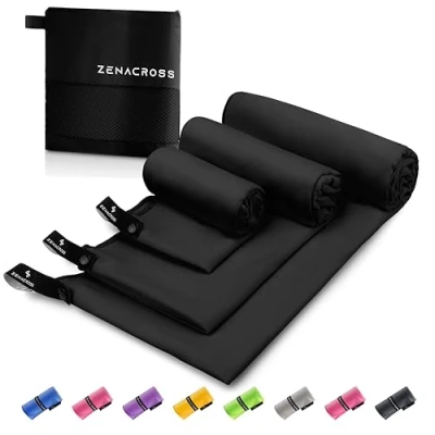 Afbeelding van Zenacross Microvezelhanddoek met draagtas, compact, sneldrogend en absorberend