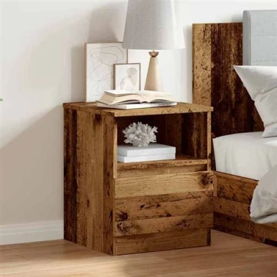 Image de vidaXL Table de chevet vieux bois 40x40x50 cm d’ingénierie856498