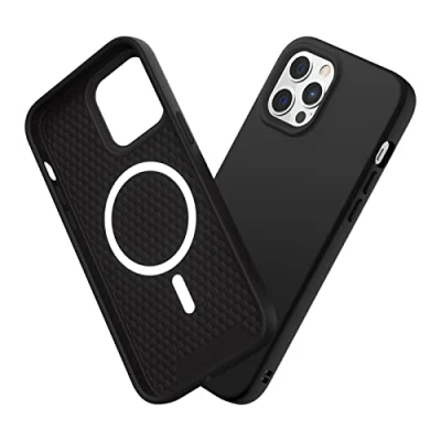 Afbeelding van RHINOSHIELD Hoesje compatibel met [iPhone 12 Pro Max] SolidSuit Magsafe dunne hoes schokabsorberende technologie en premium matte afwerking klassiek zwart