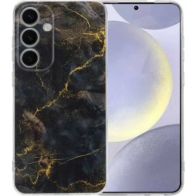 Afbeelding van imoshion hoesje Geschikt voor Samsung Galaxy S25 Plus Siliconen Design Meerkleurig / Black Marble