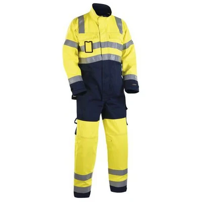 Image de Combinaison manches longues haute visibilité jaune fluorescent/marine