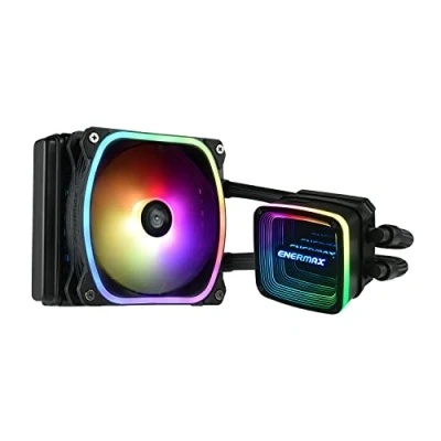Afbeelding van ENERMAX Aquafusion ADV ARGB 120 mm AIO CPU Dual Chamber waterkoeling voor Intel LGA1700/AMD AM5 ondersteuning 250 W+ TDP (1 x SquA RGB PWM ventilator) ELC AQFA120 SQA, zwart