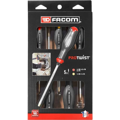 Image de FACOM ATWCK.J5PB Jeu de tournevis ProTwist avec zone d&#039;impact 5 pièces