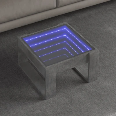 Afbeelding van Salontafel met Infinity LED 50x53x30 cm betongrijs