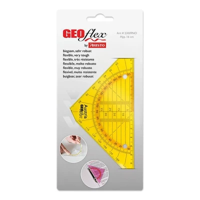 Image de Aristo équerre géoflex flexible (16 cm) orange fluo