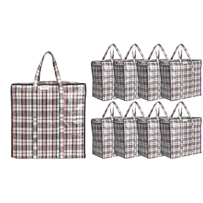 Afbeelding van Josephine Osthoff Opbergtassen, 9 stuks, robuust tot 20 kg, waterdicht en duurzaam voor verhuizing, boodschappentassen met ritssluiting, kleding, dekens,