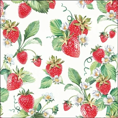 Afbeelding van Ambiente Garden Strawberries Papieren lunch servetten