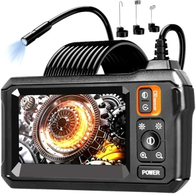 Afbeelding van endoscopische camera met licht, IP67 waterdichte camera, HD 1080 inspectiecamera, endoscoop, buisreiniger, mobiele telefoon, reinigingsspiraal
