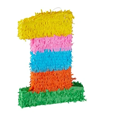 Afbeelding van Relaxdays pinata verjaardag getal piñata zelf vullen getallen van 0 tot 9 gekleurd 1