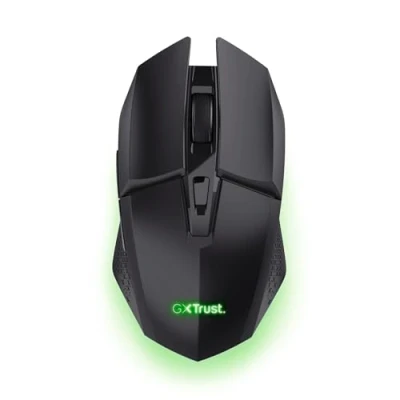 Image de GXTrust 1108 Vylax Souris Gamer sans Fil Rechargeable, 80 Heures d&#039;autonomie, 800 4800 DPI, Éclairage LED Multicolore, Récepteur USB Stockable, 6 Boutons, Gaming pour PC Ordinateur, Noir
