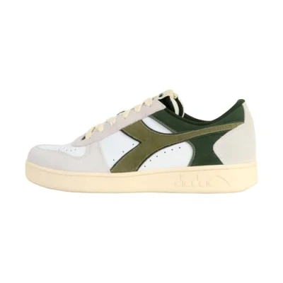 Afbeelding van Diadora Magic Basket Unisex Sneakers laag, Maat: 44, White/kombu green Leer