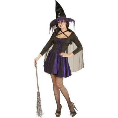 Afbeelding van &quot;Blauwzwart heksen Halloween kostuum voor dames Verkleedkleding Medium&quot;