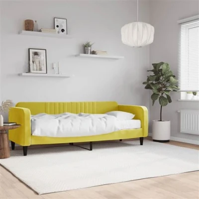 Afbeelding van vidaXL Slaapbank met matras 80x200 cm fluweel geel