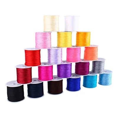 Afbeelding van Nylon satijnen touw, 0,8 mm rattenstaartkoord voor Kumihimo, gevlochten armbanden, hangers, halskettingen, macramé, sleutelhangers, koordtassen, kralen