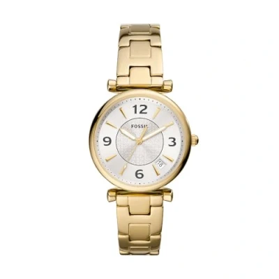 Afbeelding van Fossil Carlie HAND DATE Horloge goldcoloured, Dames, Maat: One Size, Gold coloured