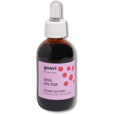 Afbeelding van Goovi, Legs on Top, voedingssupplement met lichte benen, vermindert het gevoel van zwelling de bevordert veneuze circulatie, 50 ml