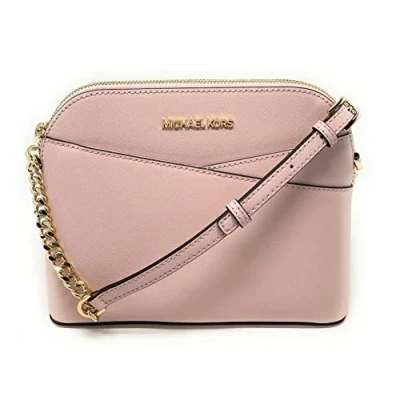 Afbeelding van Michael Kors Jet Set Travel Medium Leather X Cross Dome Crossbody Handbag Powder Blush Solid