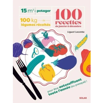 Image de 15 m² de potager, 100 kilos légumes récoltés, recettes janvier à décembre