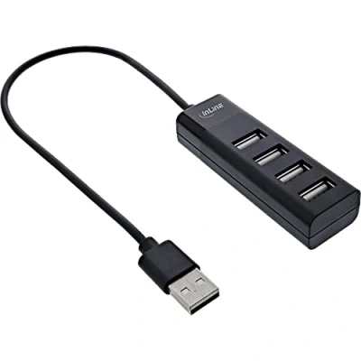 Afbeelding van InLine 33293H (USB C, 4 Havens), Docking station + USB hub, Zwart