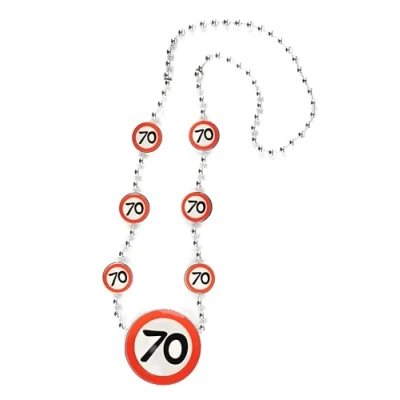 Afbeelding van Verjaardagsdecoratie halsketting 70e verjaardag decoratie man vrouw