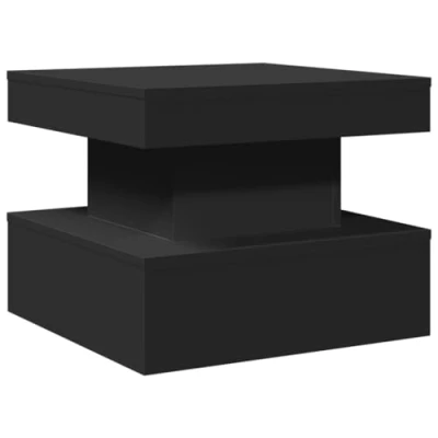 Image de vidaXL Table basse avec lumières LED noir 50x50x40 cm839869