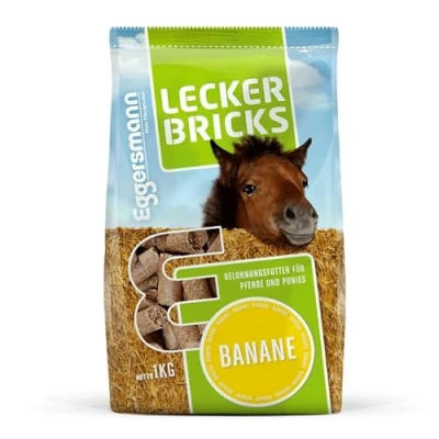 Afbeelding van Eggersmann Mein Pferdefutter Heerlijke bananenbouwstenen 1 kg traktaties voor paarden en ponies om te belonen