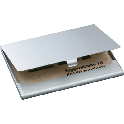 Afbeelding van Visitekaarthouder Sigel VZ135 voor 15 kaarten 91x58mm graveerbaar aluminium mat zilver