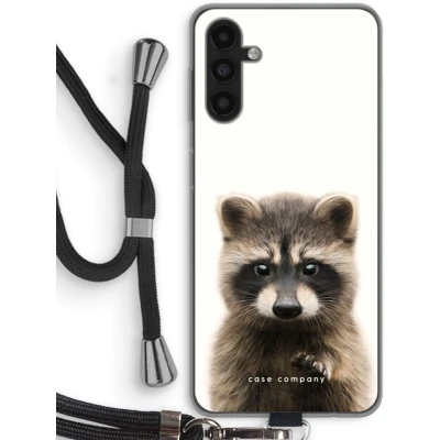 Afbeelding van Case Company® hoesje met Koord geschikt voor Samsung Galaxy A13 5G Rocco Telefoonhoesje Zwart Bescherming aan alle Kanten en Over de Schermrand