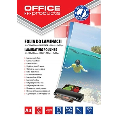 Afbeelding van Office Products lamineerhoes ft A3, 160 micron (2 x 80 micron), pak van 100 stuks