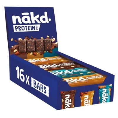 Afbeelding van Nakd Gevarieerde proteïnereep, eiwitrepen, 7 g plantaardige eiwitten, natuurlijke ingrediënten, zonder toegevoegde suiker, veganistisch, 16 x 45