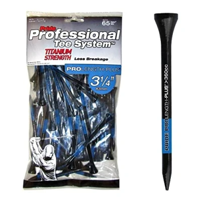 Afbeelding van Pride Professional Tee System 75 stuks titanium voor heren, zwart/geel, 70 mm