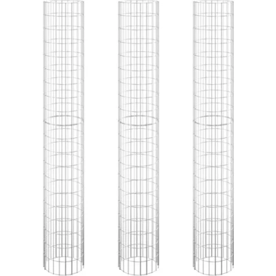 Afbeelding van Gabion plantenbakken 3 st rond verhoogd 30x200 cm staal