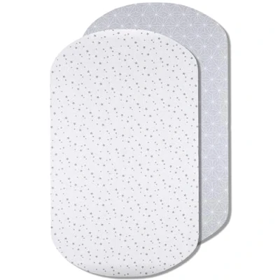 Afbeelding van Lovely Hippo: hoeslakens compatibel met Cododo Iora, 100% katoen (60 x 80 cm, grijs, sterrenhemel)